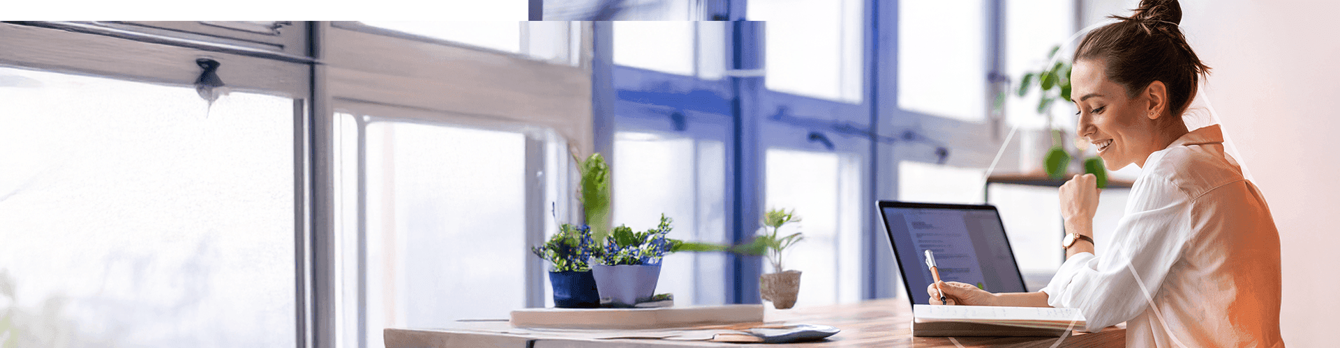 Woman working on laptop